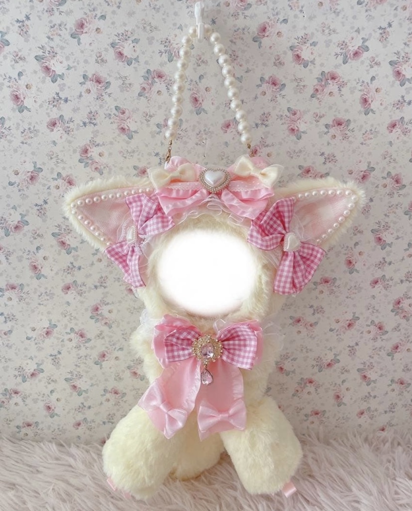 ♡お座り16cmぬい服♡猫の着ぐるみ♡ゆめかわおすわりぬいぐるみ♡ピンクイエロー