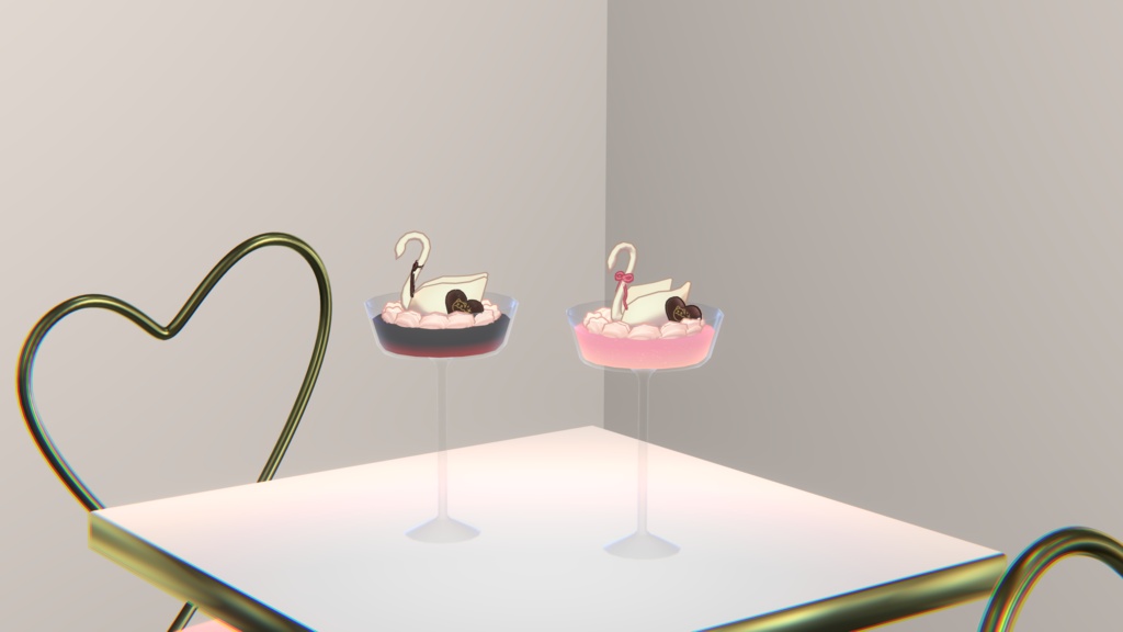 【3Dモデル】Dreamy Swan Jelly🦢݁𖥔.【VRC想定】