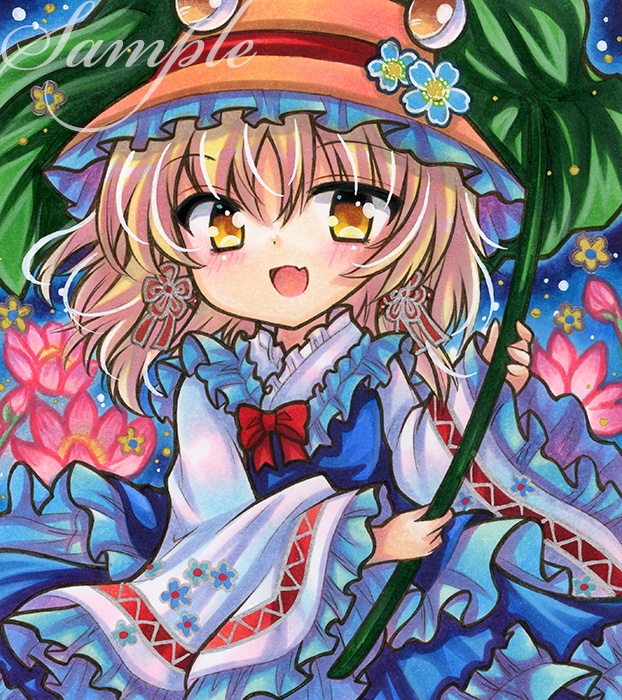 同人手描きイラスト☆東方project　洩矢諏訪子☆小色紙（寸松庵色紙）