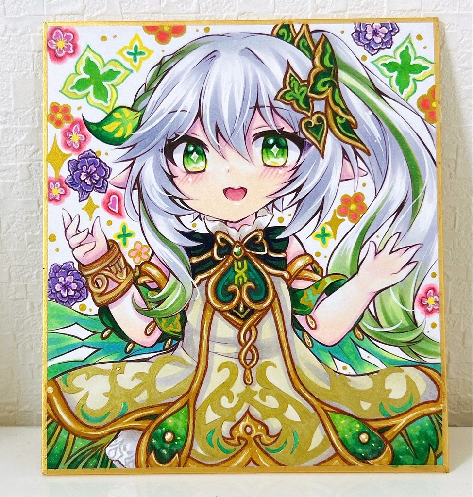 同人手描きイラスト☆原神 ナヒーダ☆小色紙