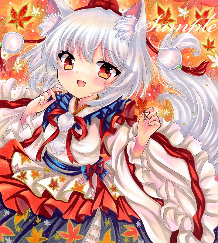 同人手描きイラスト 東方/ 犬走椛　大色紙