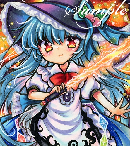同人手描きイラスト☆東方project 比那名居天子☆小色紙
