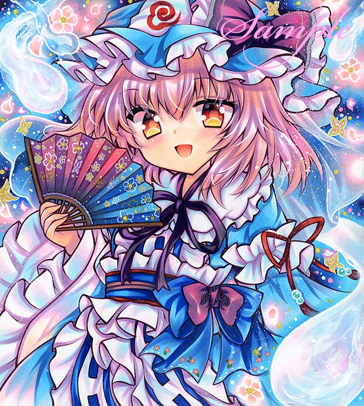 同人手描きイラスト★東方/西行寺幽々子 ★大色紙