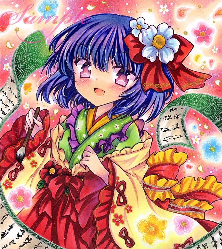 同人手描きイラスト★東方/ 稗田阿求★大色紙