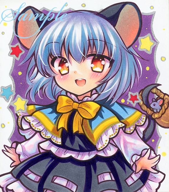 同人手描きイラスト☆東方project　ナズーリン☆小色紙