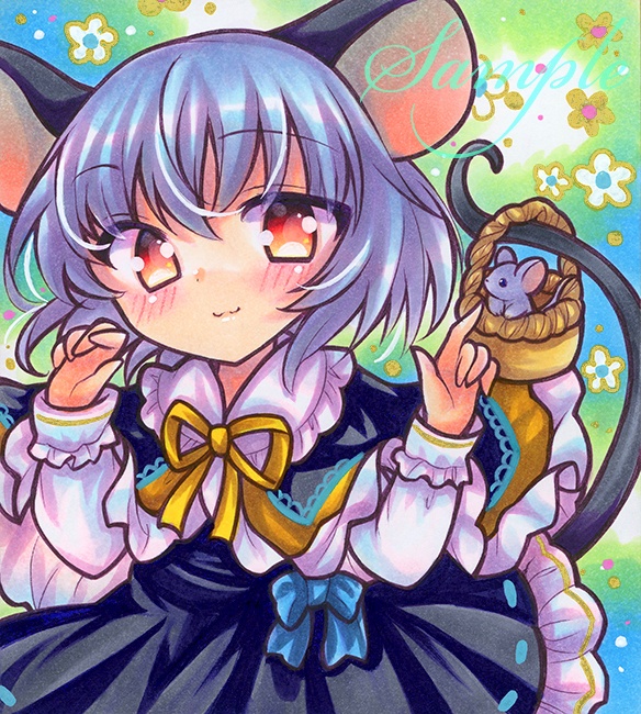 同人手描きイラスト☆東方project　ナズーリン☆小色紙