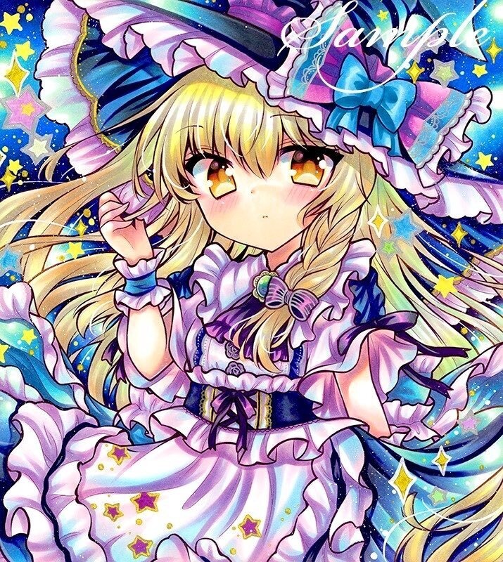 同人手描きイラスト★東方/霧雨魔理沙 ★大色紙
