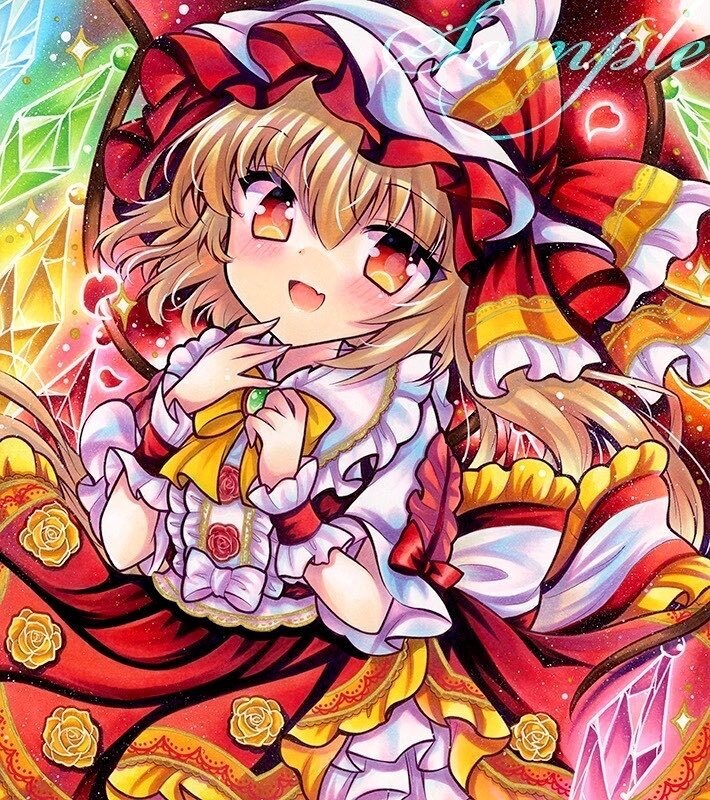 同人手描きイラスト★東方/ フランドール・スカーレット★大色紙