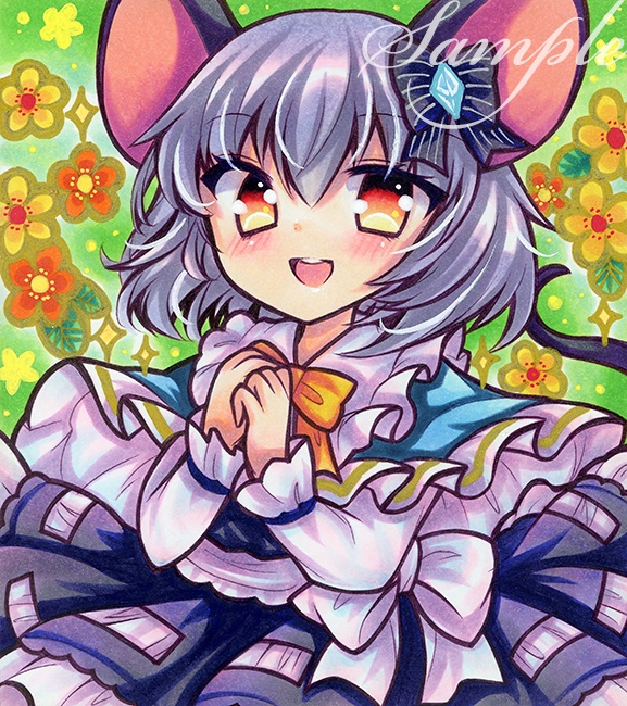 同人手描きイラスト☆東方project ナズーリン☆小色紙