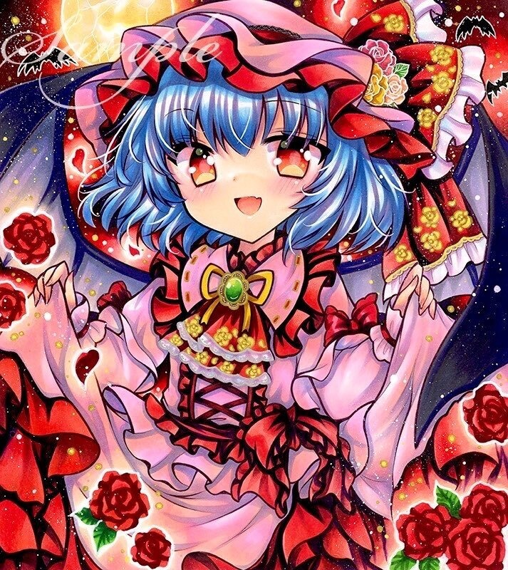 同人手描きイラスト★東方/レミリア・スカーレット ★大色紙