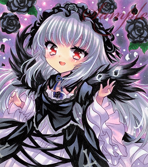 同人手描きイラスト☆ローゼンメイデン 水銀燈☆小色紙