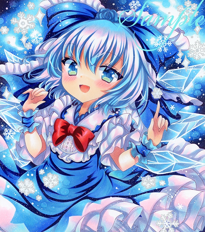 同人手描きイラスト★東方/チルノ★大色紙