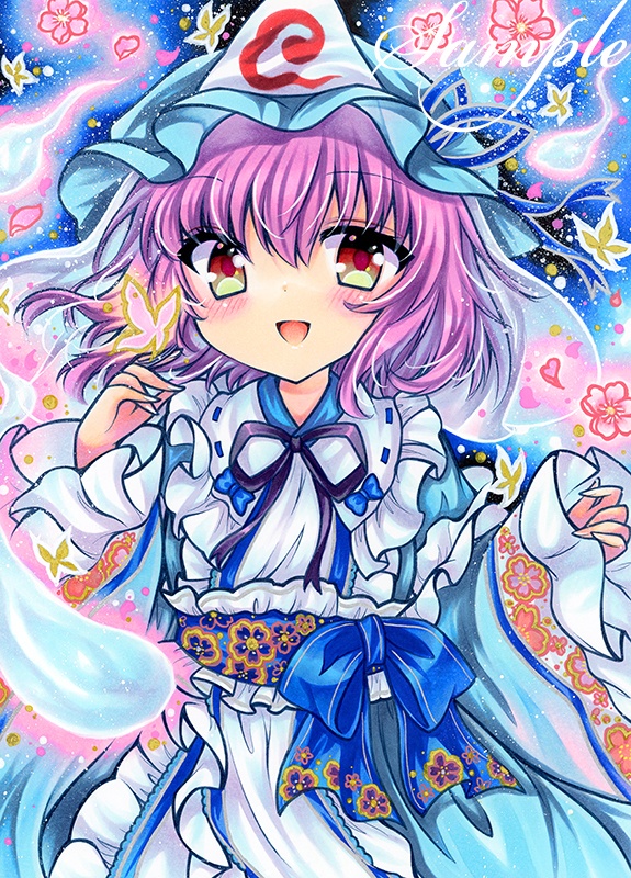 同人手描きイラスト★東方/ 西行寺幽々子★Ａ4