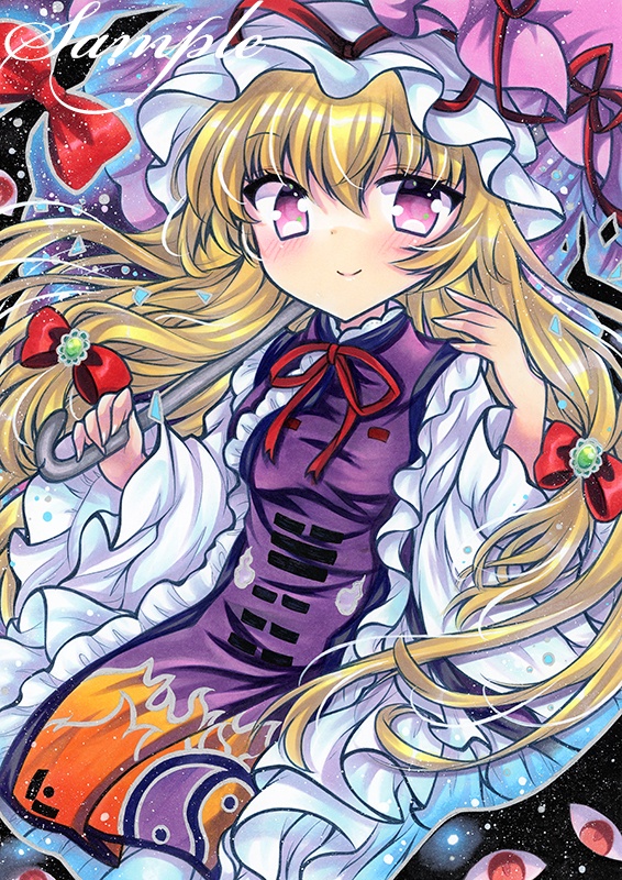 同人手描きイラスト★東方/ 八雲紫★Ａ4