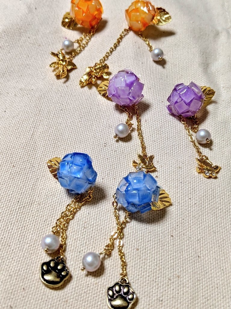 【北原一門】イメージ 紫陽花ピアス