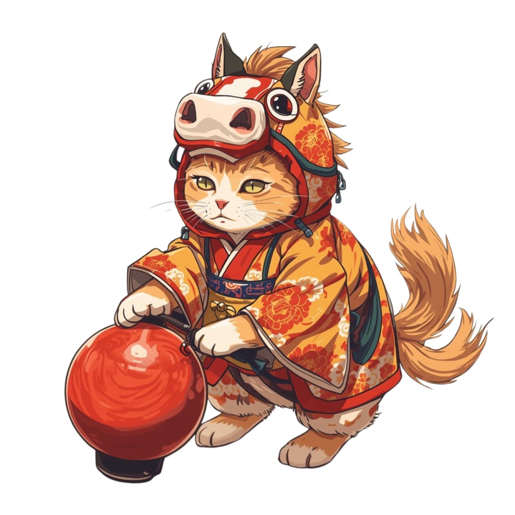 【ClipArt】2026年 うま年かぶりもの猫 20種セット