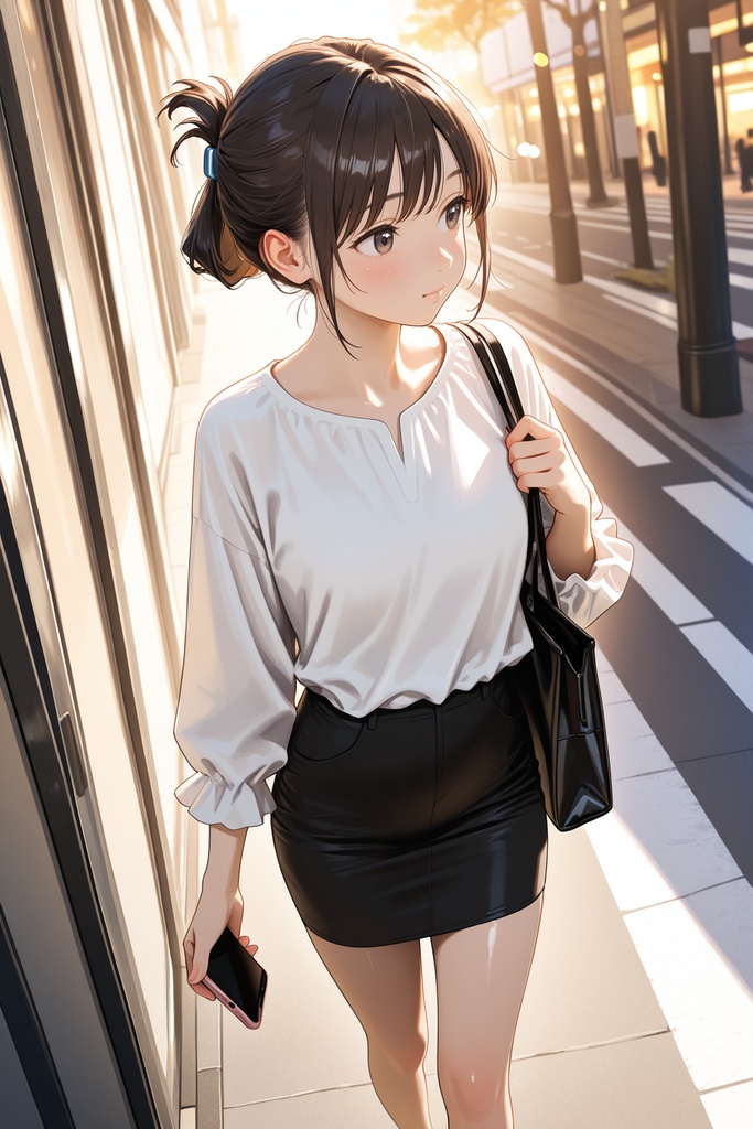 美咲/大学3年・早期就活中 リクルートスーツ女子 プロンプト付イラスト集50枚