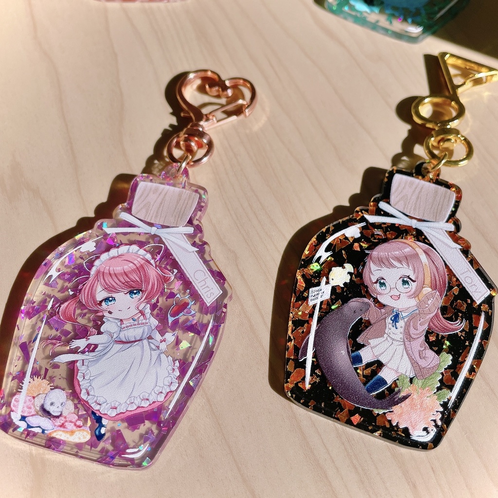 【C107】キラキラアクアリウムアクリルキーホルダー