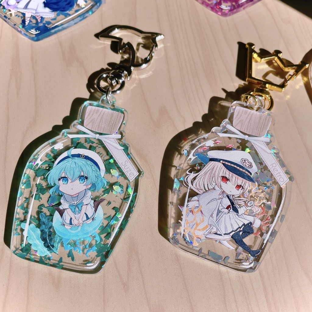 【C107】キラキラアクアリウムアクリルキーホルダー