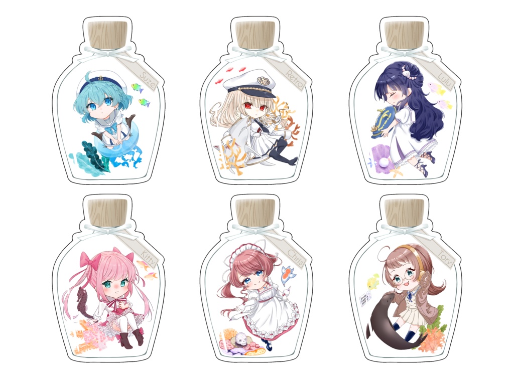 【C107】キラキラアクアリウムアクリルキーホルダー