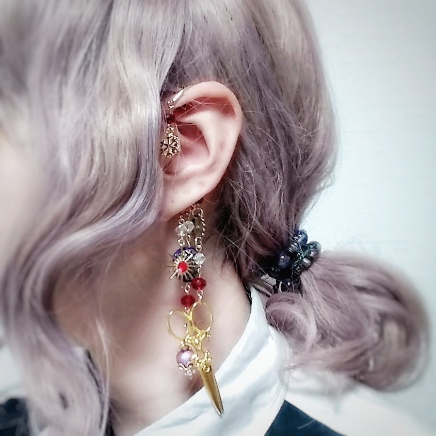 ハサミ レッド 個性派イヤーフック 上級魔法 ハイウィザード専用 火属性 149