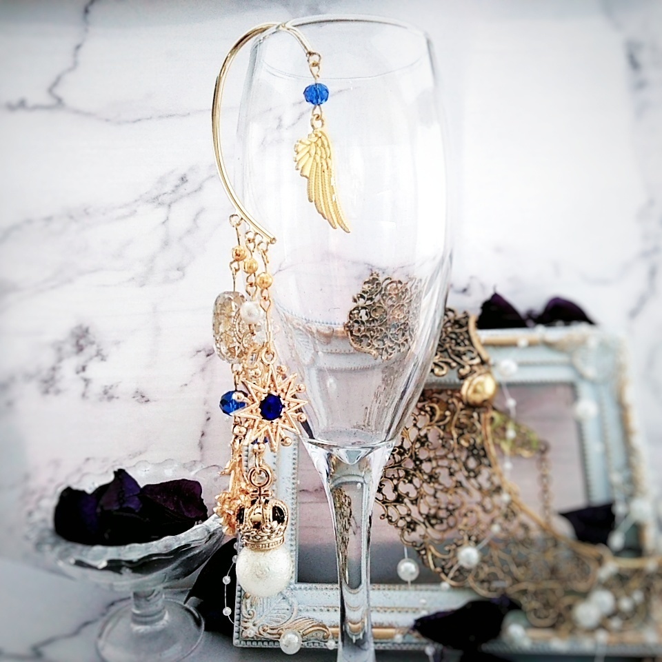 王冠 パールイヤーフック 中級魔法 ウィザード専用 水属性 ブルー 280