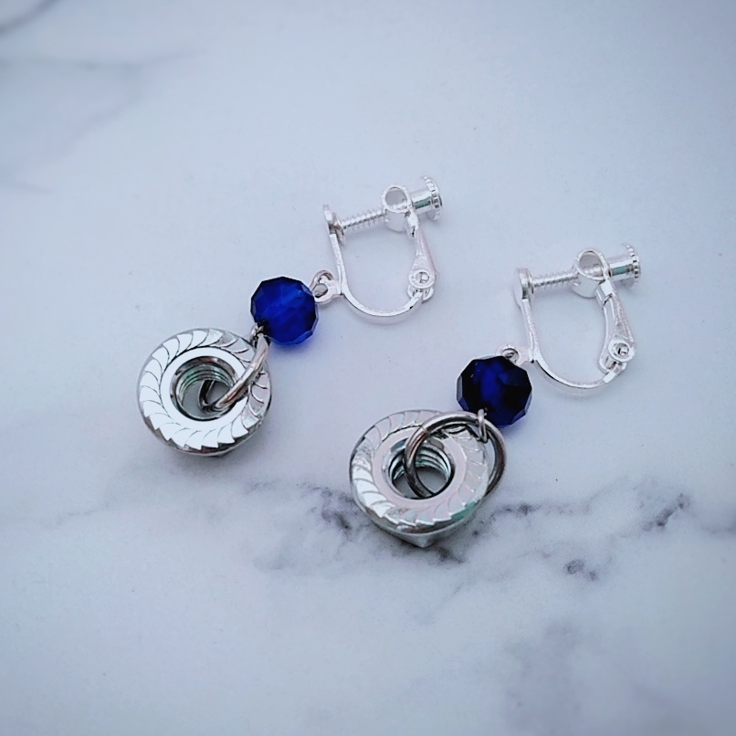 ブルー 工具 ナット イヤリング ユーモア 個性 かっこいい 売れ筋商品!人気 331