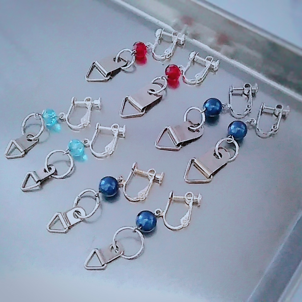 工具 三角吊り金具のイヤリング 大きいサイズ ブルー 写真立ての裏 個性 人気商品 332