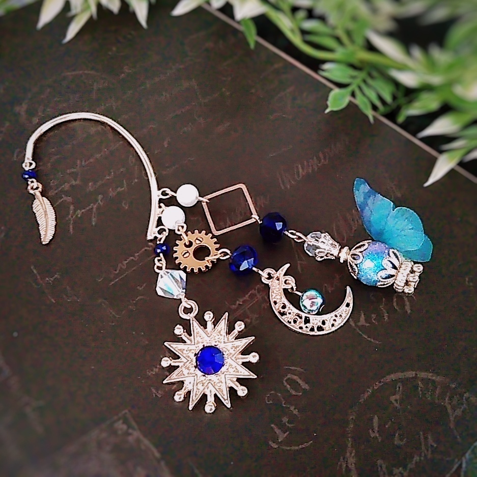 個性派 蝶々 歯車イヤーフック 中級魔法 ウィザード専用 水属性 394 くらつや Booth