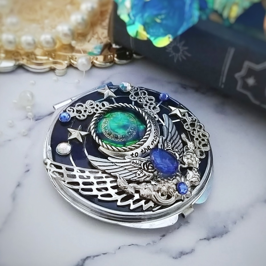 ギャラクシーミラー　ブルー　魔法の鏡　レジン　ワイヤー　水属性　448