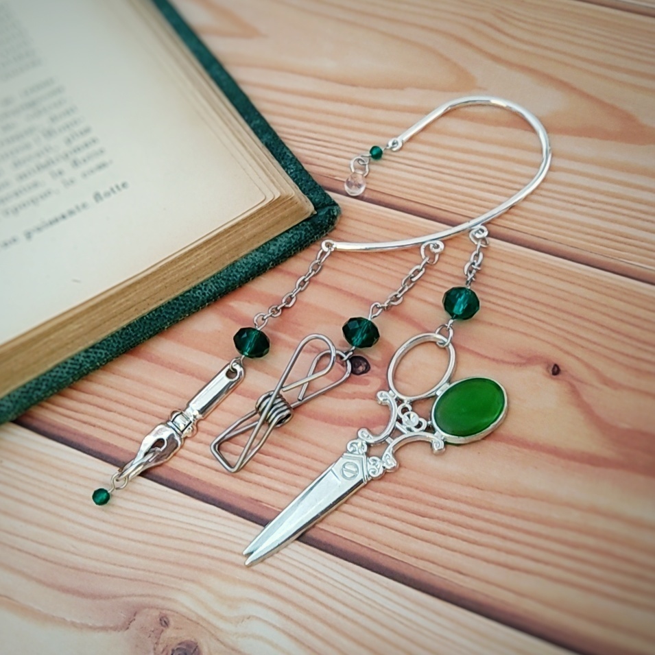 文房具イヤーフック グリーン ペン クリップ ハサミ 個性 ユニーク 529