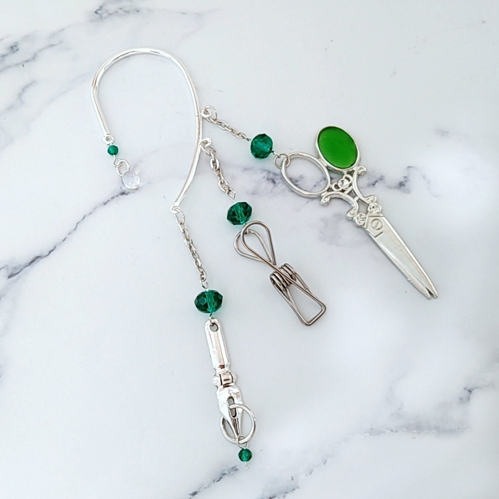 文房具イヤーフック　グリーン　ペン　クリップ　ハサミ　　個性　ユニーク　529