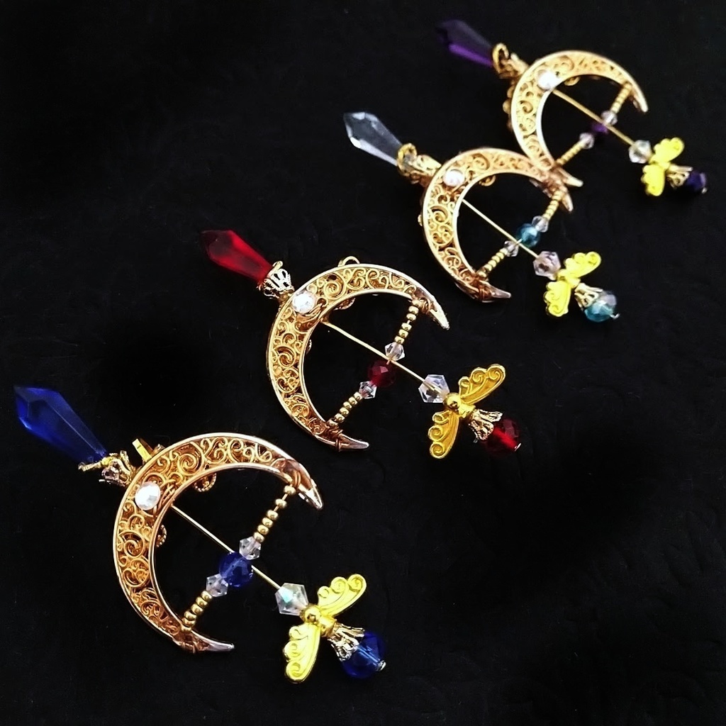 フリーズアロー イヤーカフ スカイブルー×ゴールド 上下左右装備可能 中級魔法 ウィザード専用 氷属性 532