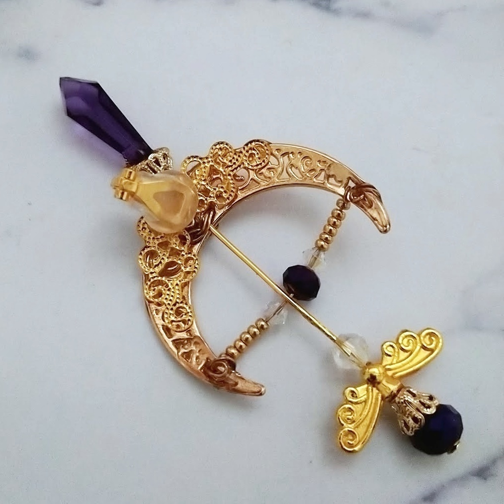 ダークネスアロー イヤーカフ パープル×ゴールド 上下左右装備可能 中級魔法 ウィザード専用 闇属性 533