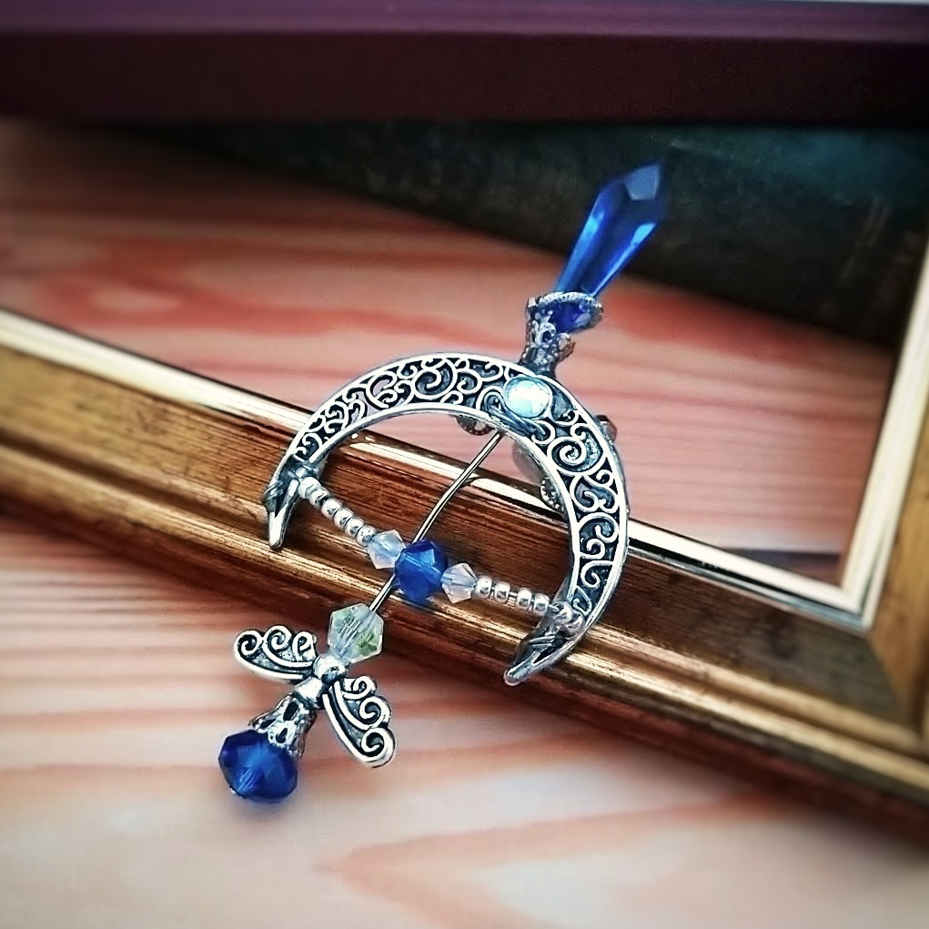 ウォーターアロー イヤーカフ ブルー×シルバー 上下左右装備可能 中級魔法 ウィザード専用 水属性 534