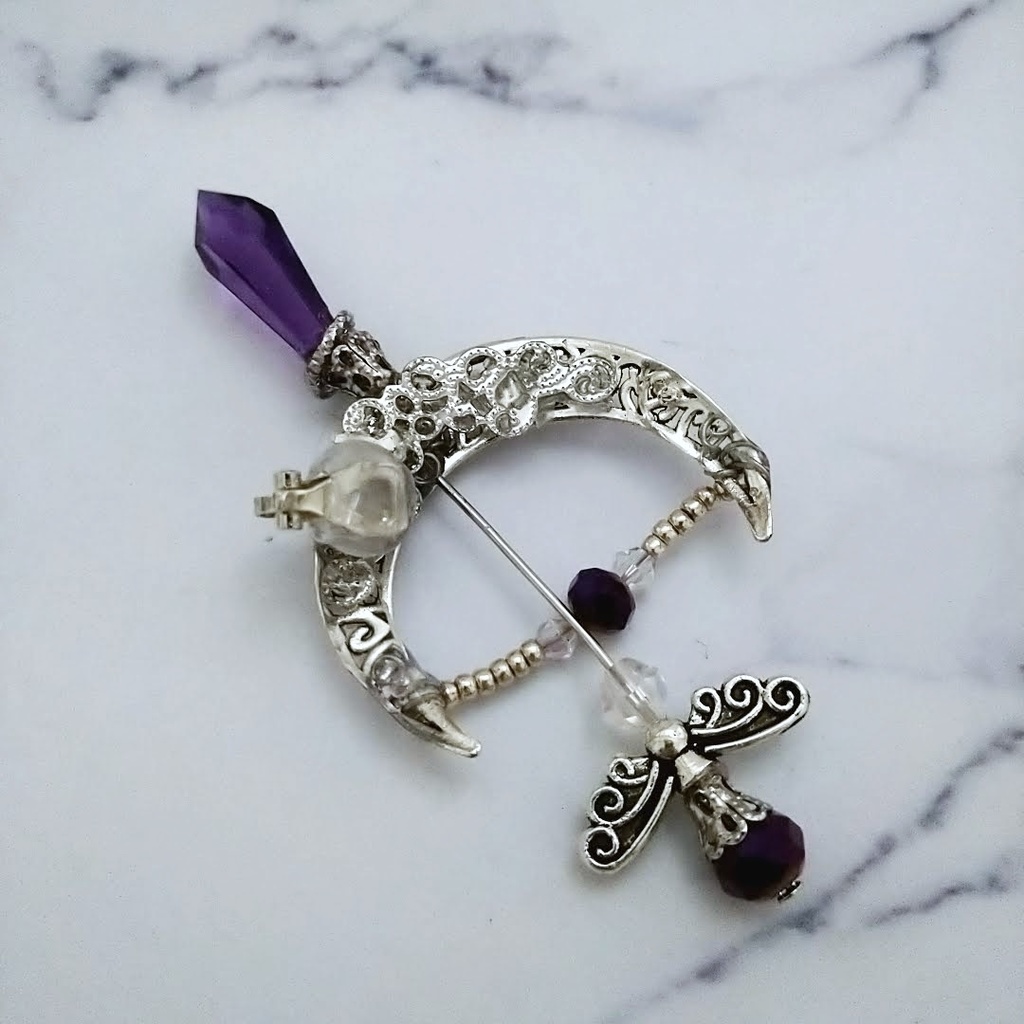 ダークネスアロー イヤーカフ パープル×シルバー 上下左右装備可能 中級魔法 ウィザード専用 闇属性 537