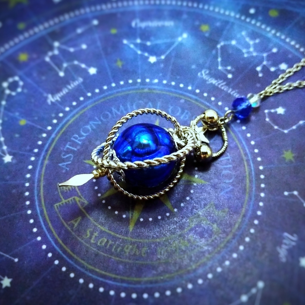 小さな青い惑星ネックレス　中級魔法　ウィザード専用　水属性　608