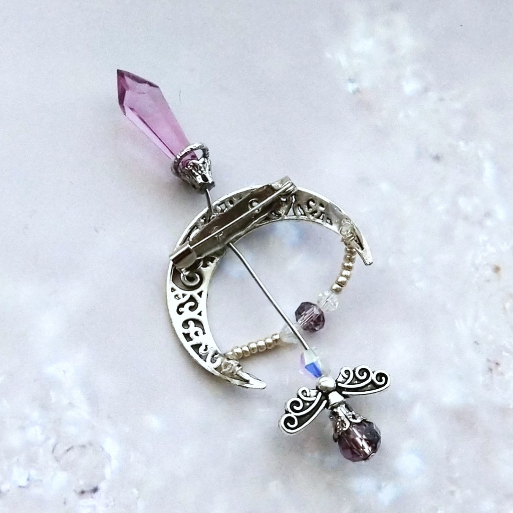 ダークアロー(軽度) ブローチ ライトパープル×シルバー 中級魔法 ウィザード専用 闇属性(軽度) 弓矢 個性 618