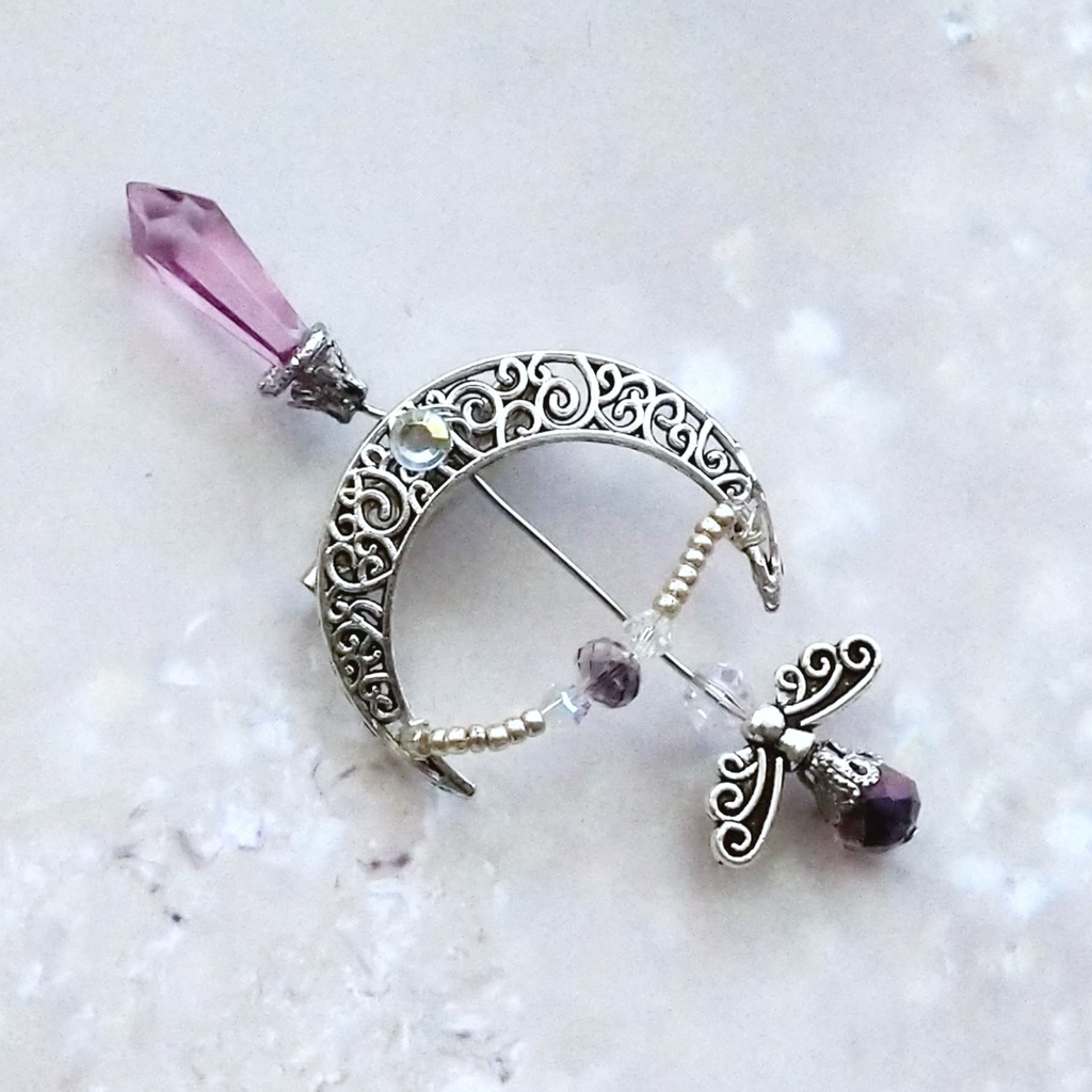 ダークアロー(軽度) ブローチ ライトパープル×シルバー 中級魔法 ウィザード専用 闇属性(軽度) 弓矢 個性 618