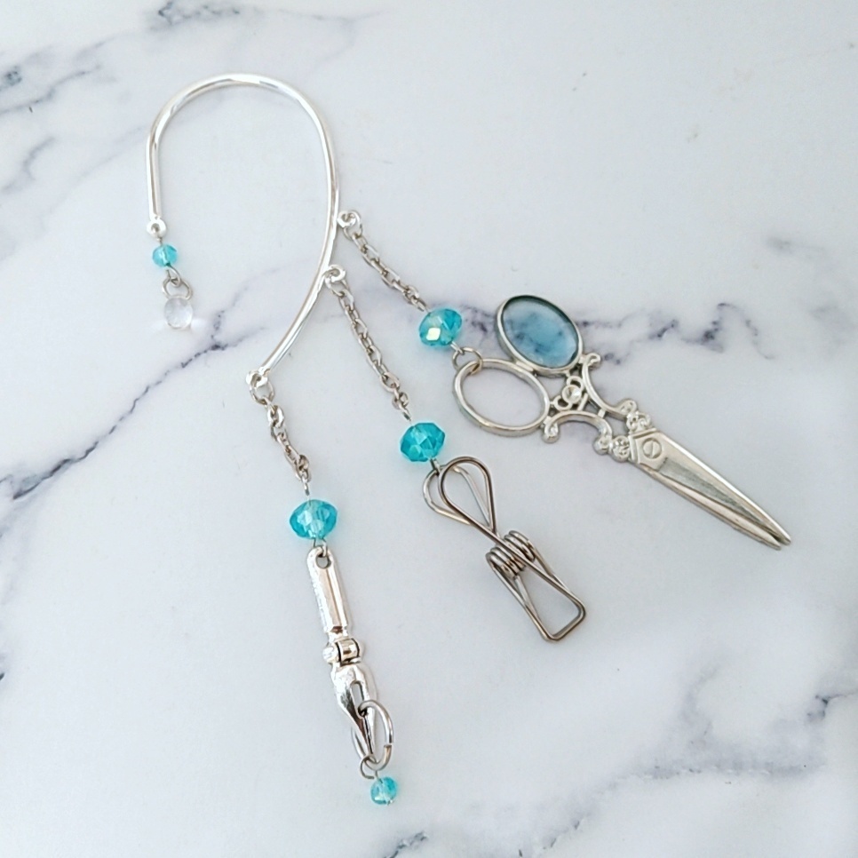 文房具イヤーフック スカイブルー ペン クリップ ハサミ 個性 ユニーク 658