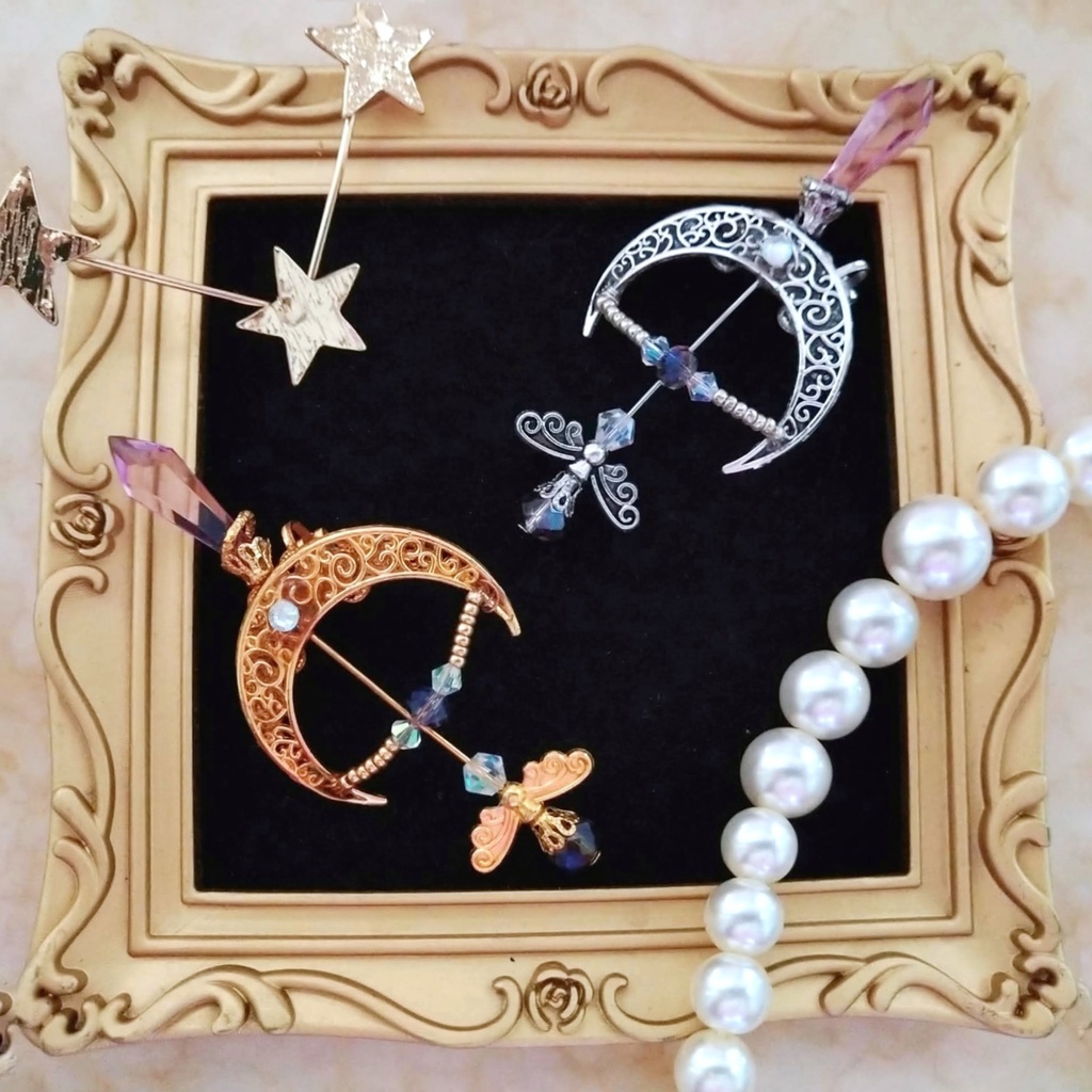 ダークネスアロー(軽度) イヤーカフ ライトパープル×シルバー 上下左右装備可能 中級魔法 ウィザード専用 闇属性 668