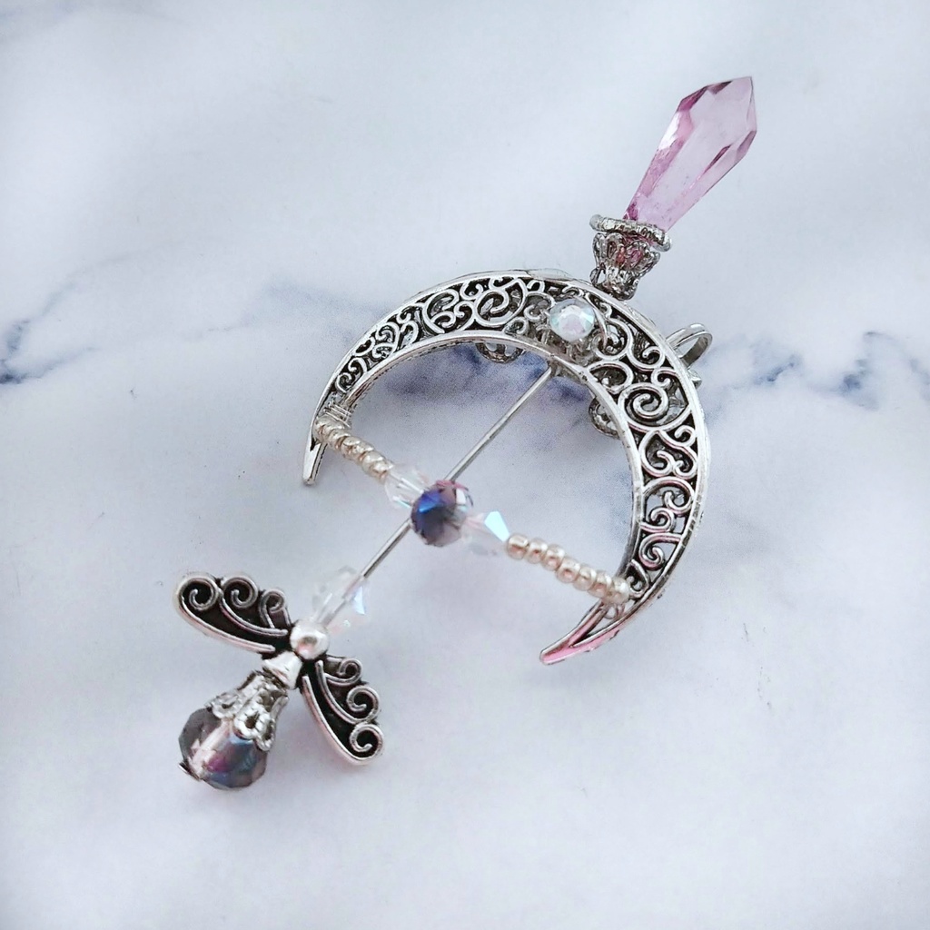 ダークネスアロー(軽度) イヤーカフ ライトパープル×シルバー 上下左右装備可能 中級魔法 ウィザード専用 闇属性 668