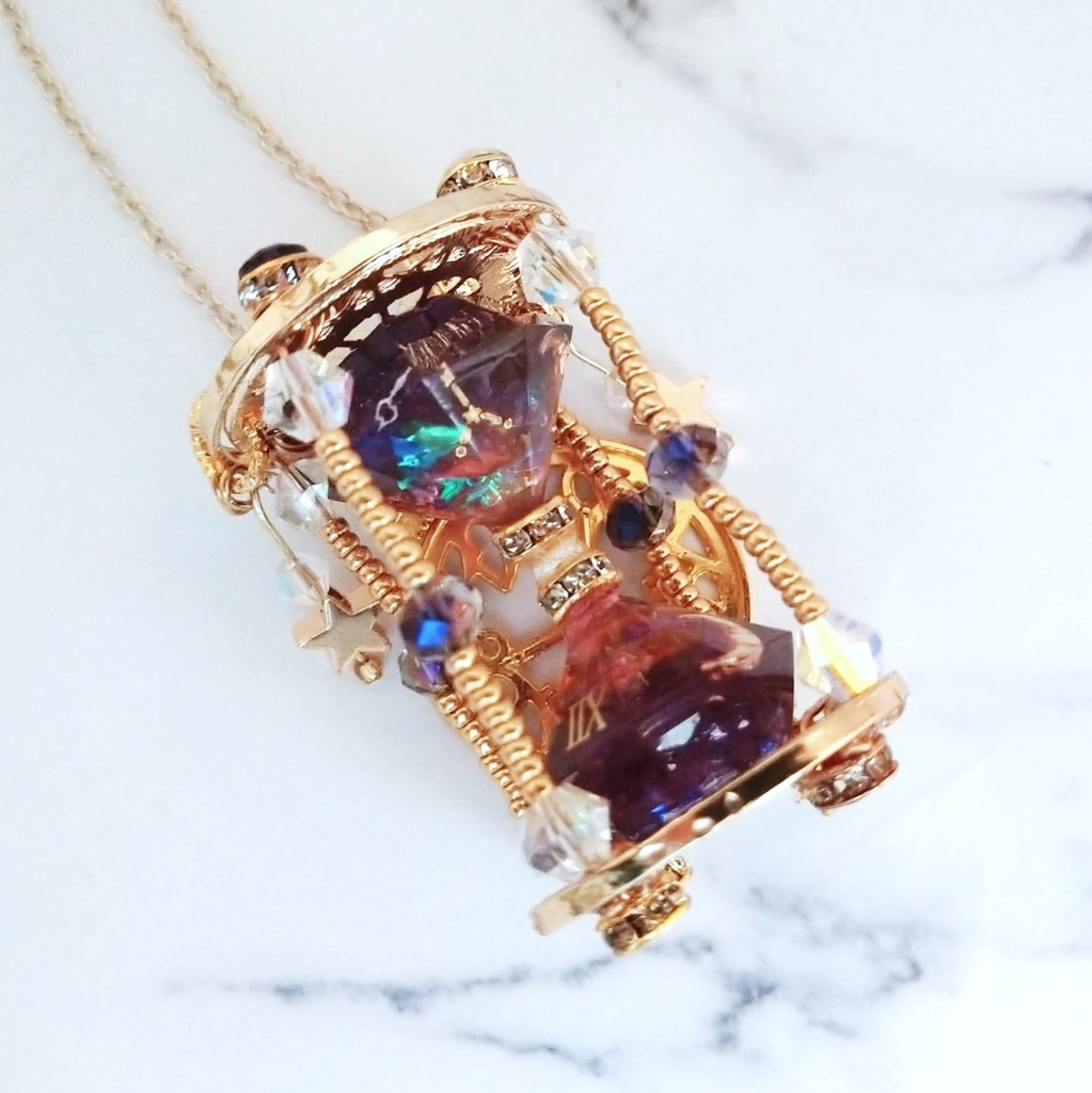 星屑時計のネックレス 精霊魔法 ブルー パープル 上級魔法 ハイウィザード専用 669 670