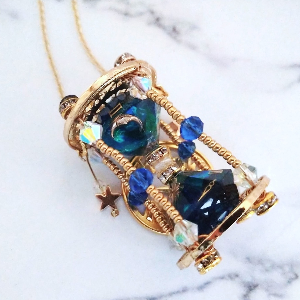 星屑時計のネックレス 精霊魔法 ブルー パープル 上級魔法 ハイウィザード専用 669 670