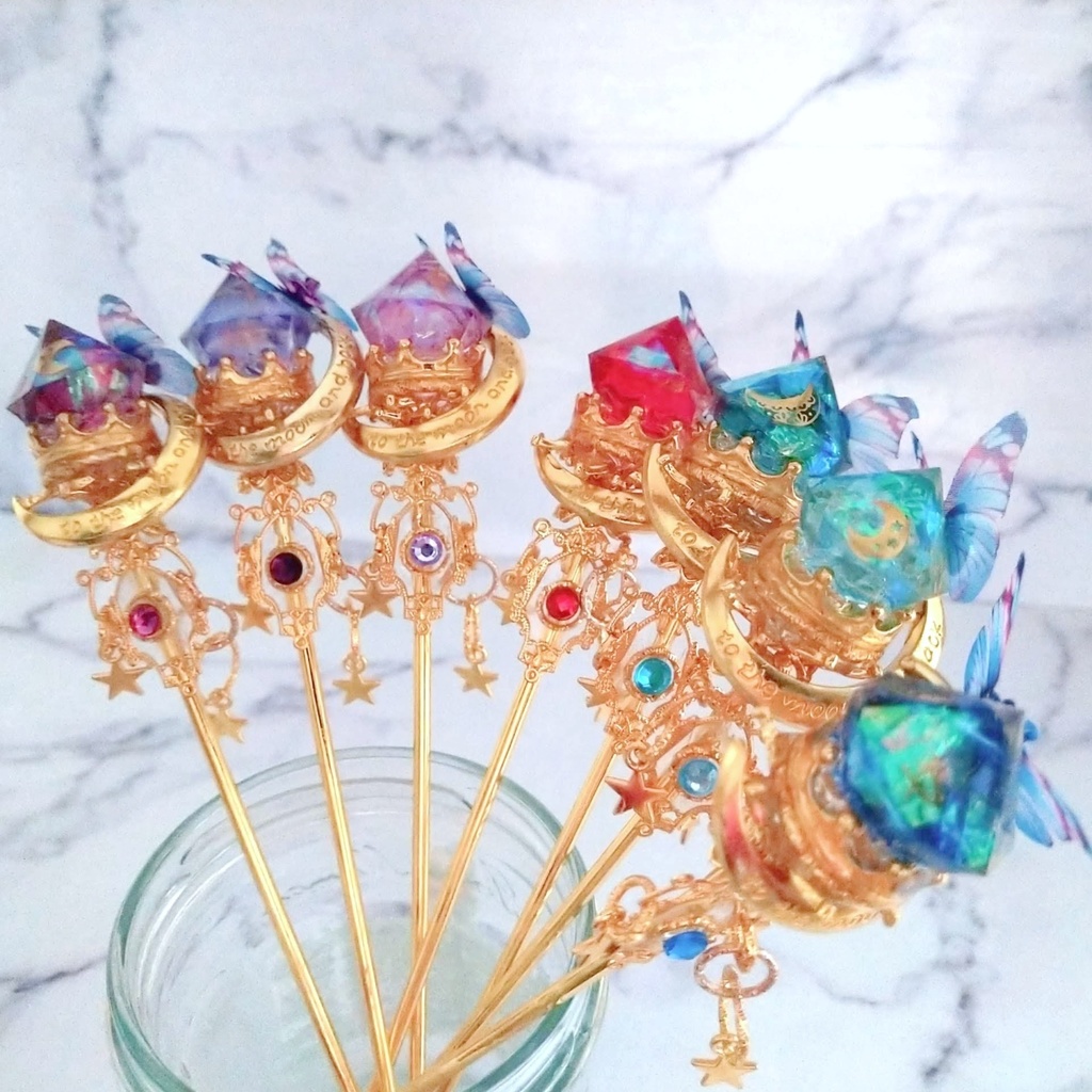 上級魔法の杖 全7色 かんざし ドール小物 オブジェ ハイウィザード専用 ゴールド 679〜685