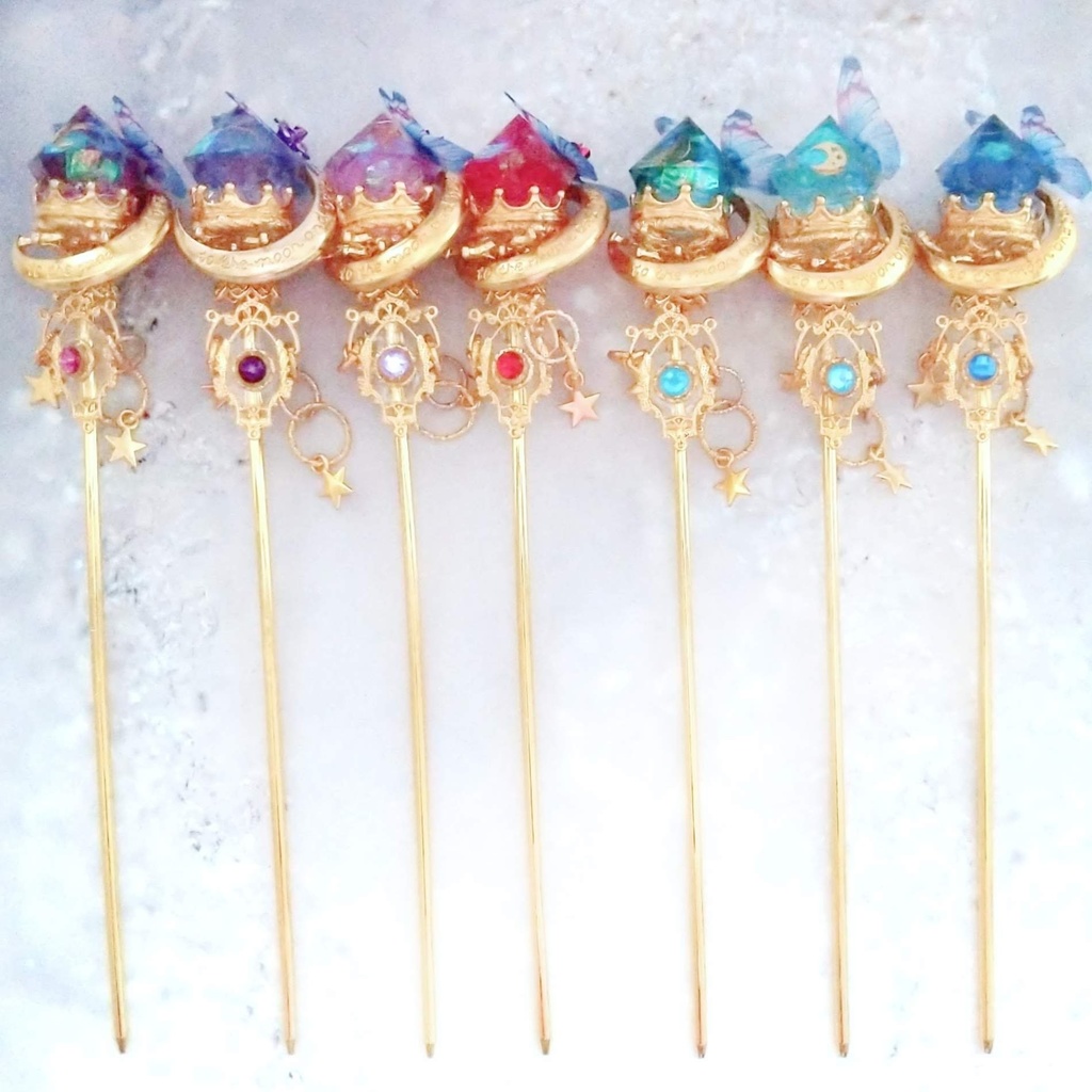 上級魔法の杖 全7色 かんざし ドール小物 オブジェ ハイウィザード専用 ゴールド 679〜685