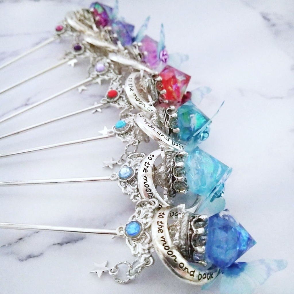 上級魔法の杖 全7色 かんざし ドール小物 オブジェ ハイウィザード専用 シルバー 687〜693