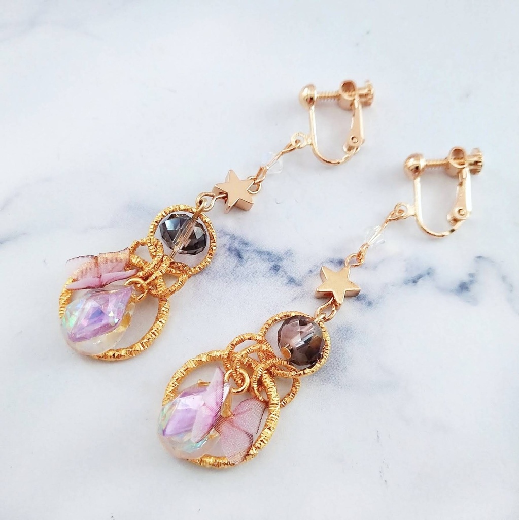 星の雫イヤリング ブルー パープル 上級魔法 ハイウィザード専用 水属性 闇属性 694 695