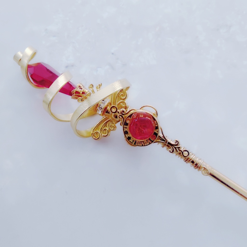 螺旋を描く願いの杖 初級魔法 かんざし ドール小物 オブジェ メイジ専用 ゴールド 715〜719