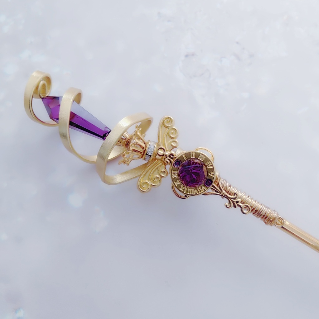 螺旋を描く願いの杖 初級魔法 かんざし ドール小物 オブジェ メイジ専用 ゴールド 715〜719